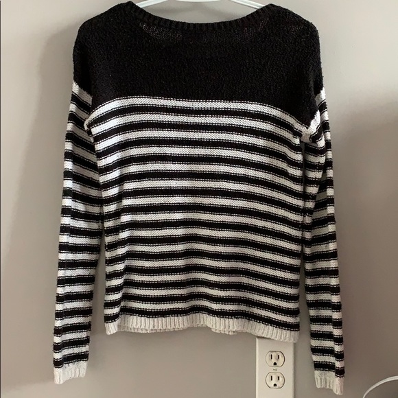 White and Black Striped Sweater From Justice - Picture 2 of 3